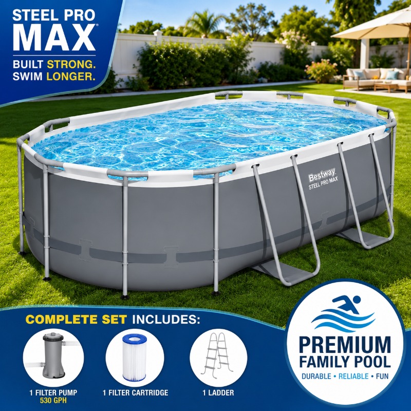 Bestway Steel Pro MAX 14ft x 8 - Pool Ladder Above Ground ulasan dan harga