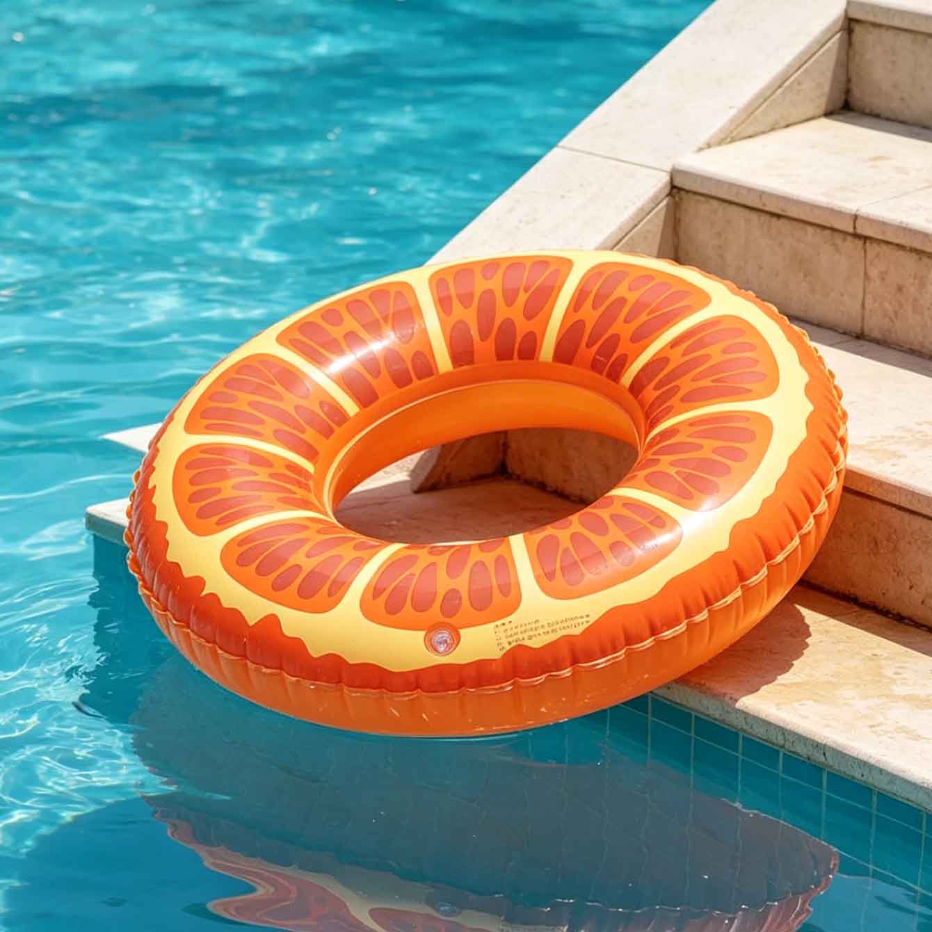 1PC Orange Slice Inflatable Sw - Pool Float Ring Inflatable ulasan dan harga