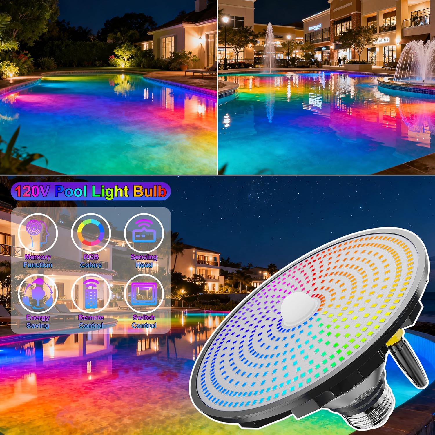 Solar Pool Lights All Season M - Pool Light Solar Rechargeable ulasan dan harga