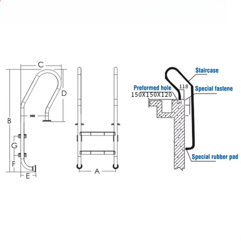 Stainless Steel 3/4-Step Above - Pool Ladder Above Ground ulasan dan harga