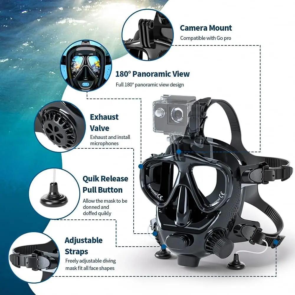 TRIMIX Full Face Diving Mask w - Snorkel Mask Full Face ulasan dan harga
