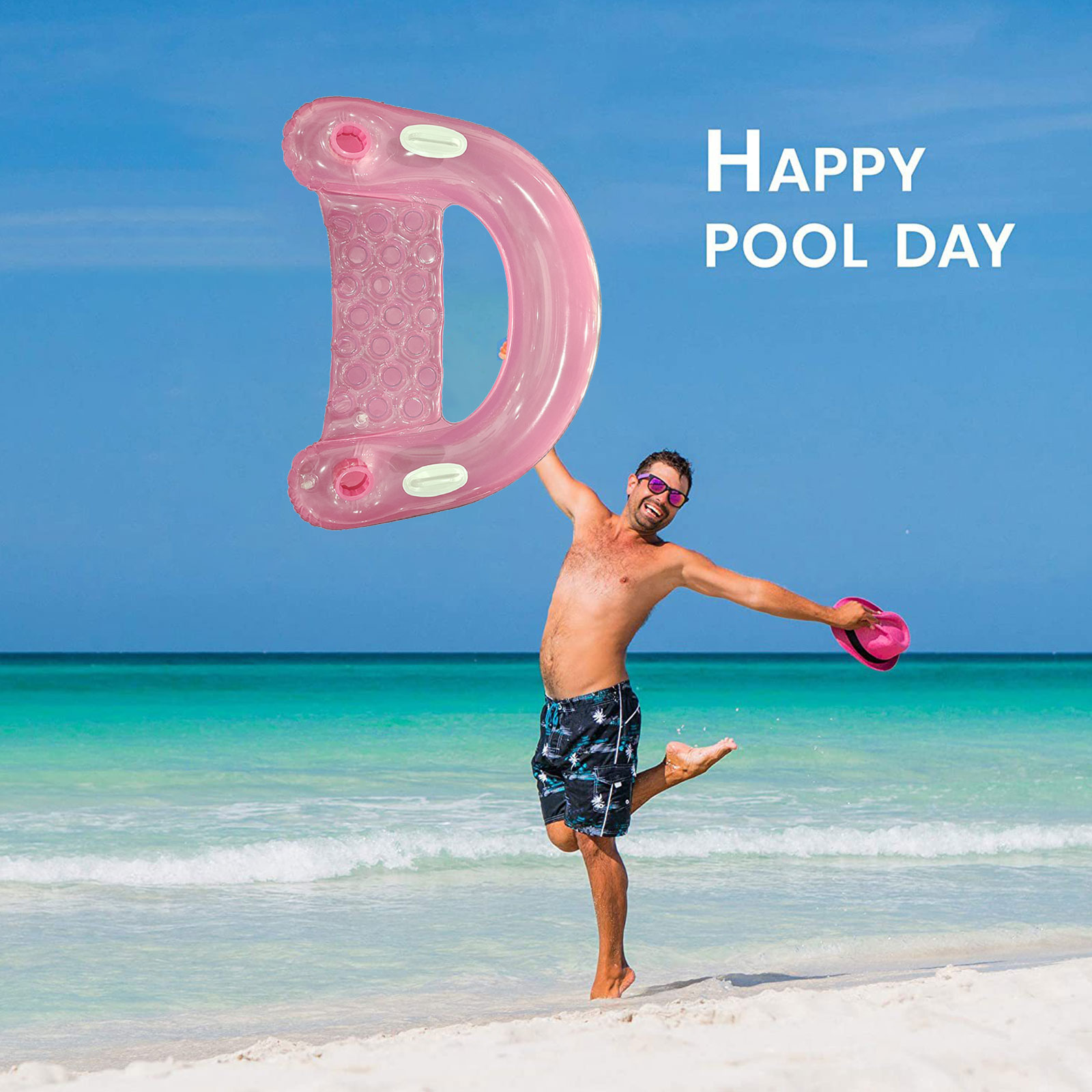 PVC Water Lounger with Cup Hol - Pool Lounger Inflatable ulasan dan harga